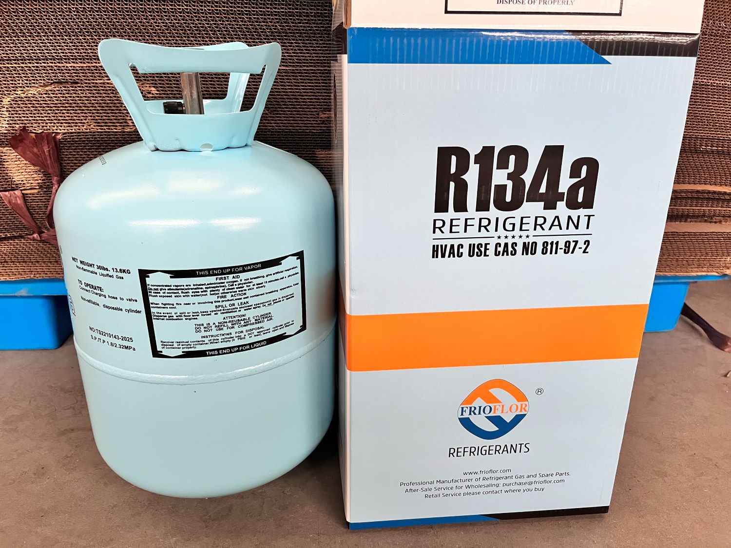 What Is the Different Net Weight of R134a Gas in Cylinders