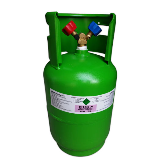 Refrigerant Freon R134A Refrigerant Gas in 12kg CE Refillable Cylinder