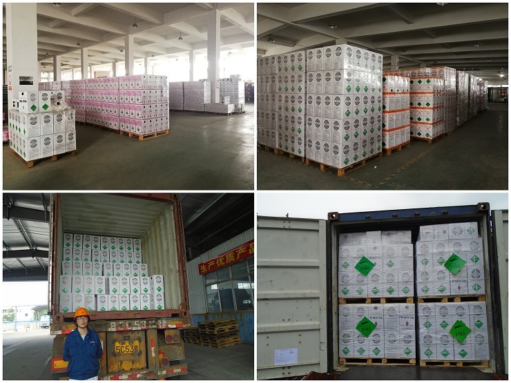 Refrigerant gas is neated packed and placed after its production.