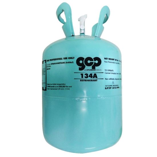 A/C pro R134a refrigerant gas in disposable cylinder