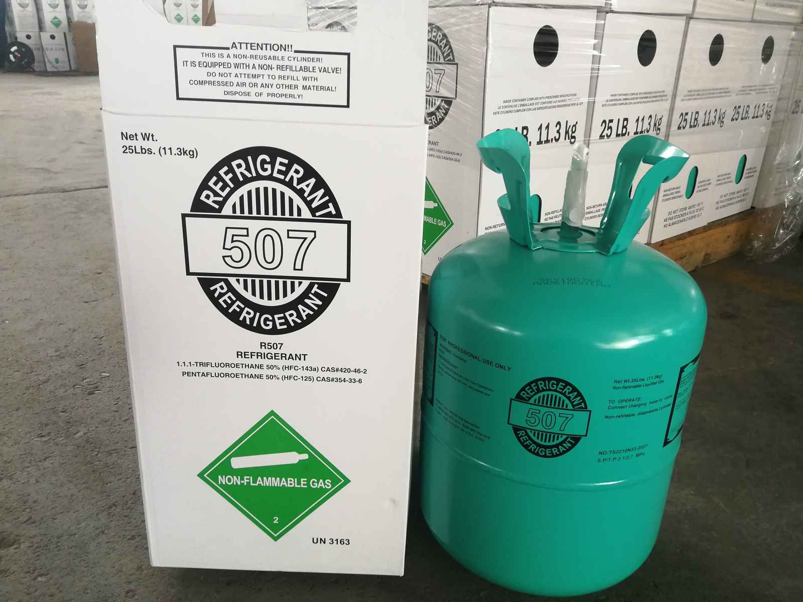 10kg Recyclable Cylinder Exporting to Europe Freon Refrigerant Gas R507